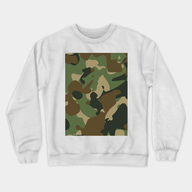 Camouflage pattern -Green and Brown Camo -Military Camouflage Classic Crewneck Sweatshirt by Gold Turtle Lina